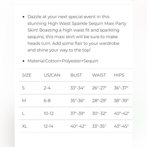 NEW IN PACKAGE, High Waist Gold Sequin Maxi Skirt - Picture 3 of 4